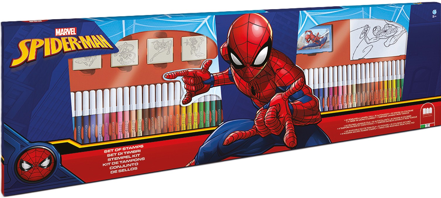 Set carioci  Multiprint Spider-Man - 60 bucăți ,cu 4 stampile