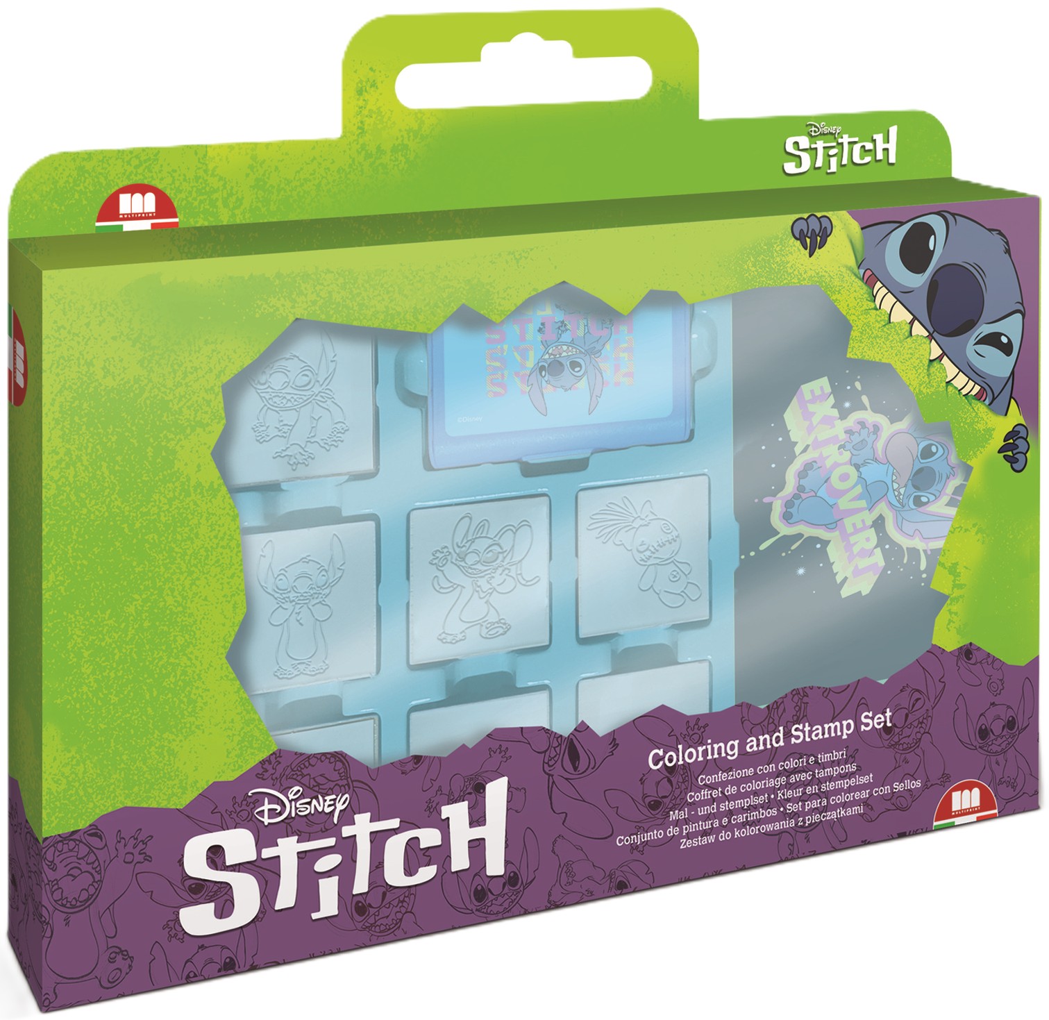 Set de ștampile Multiprint Stitch - 7 buc.,cu 3 carioci