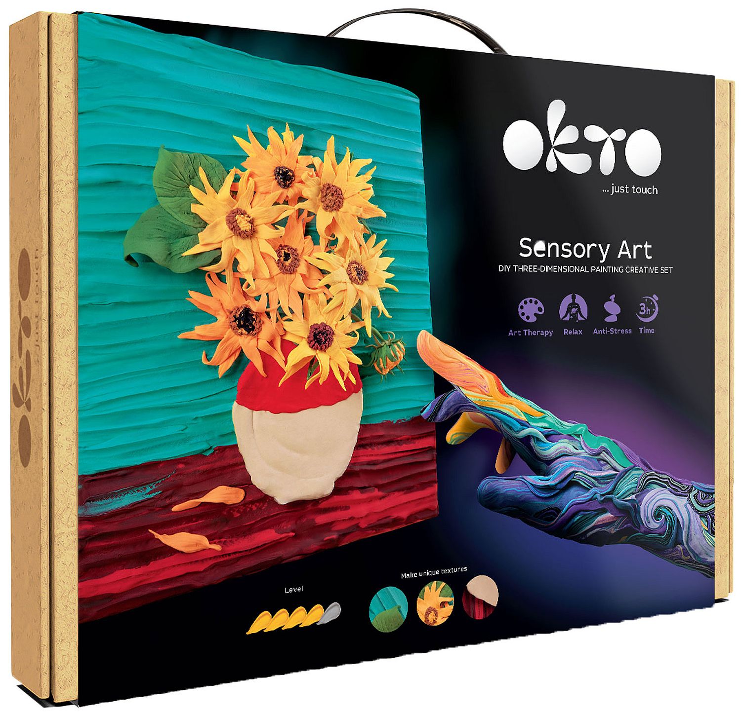 Set creativ cu plastilină Okto - Creați imagine 3D, Floarea soarelui