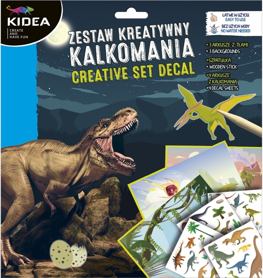 Set creativ cu vată Kidea - Dinozauri