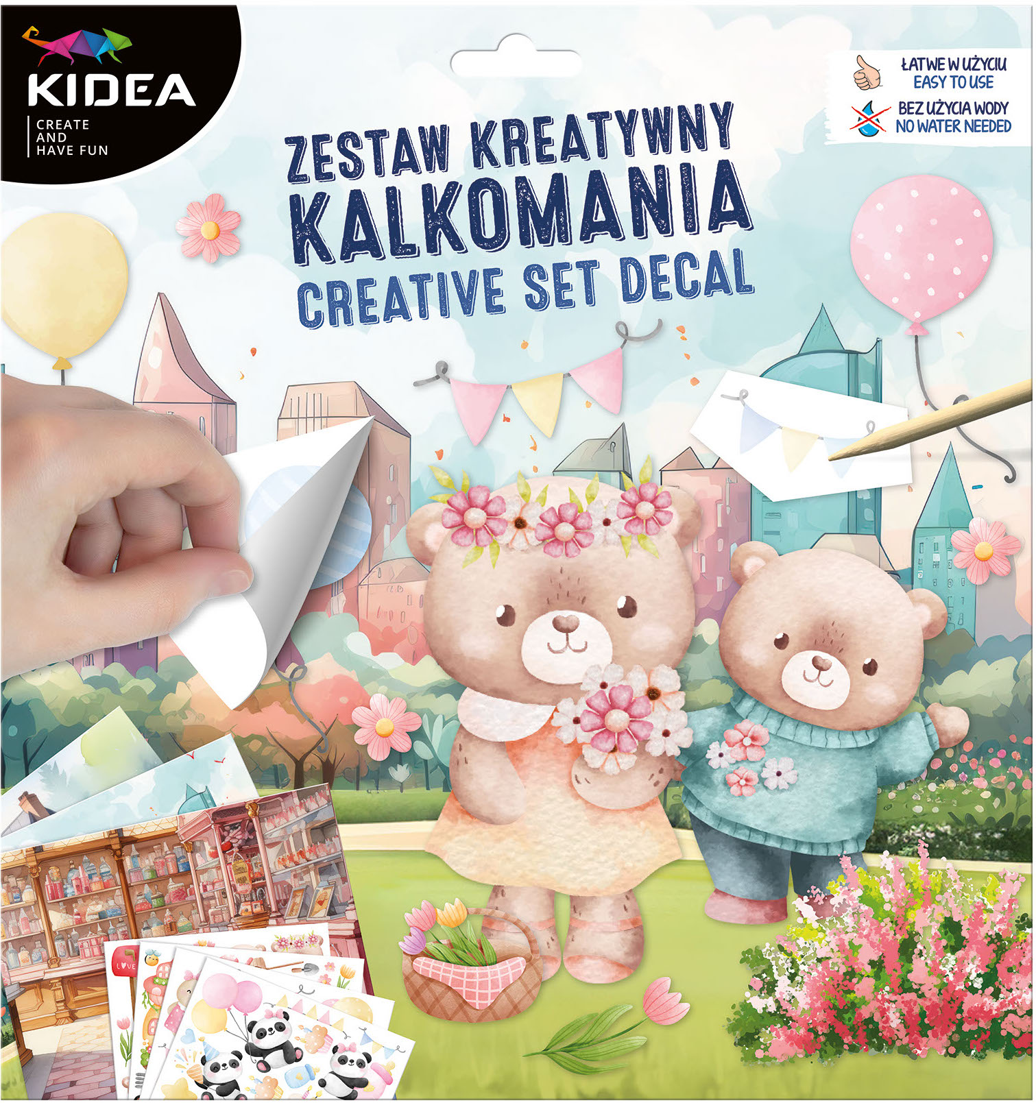 Set creativ cu stickere Kidea - Animale