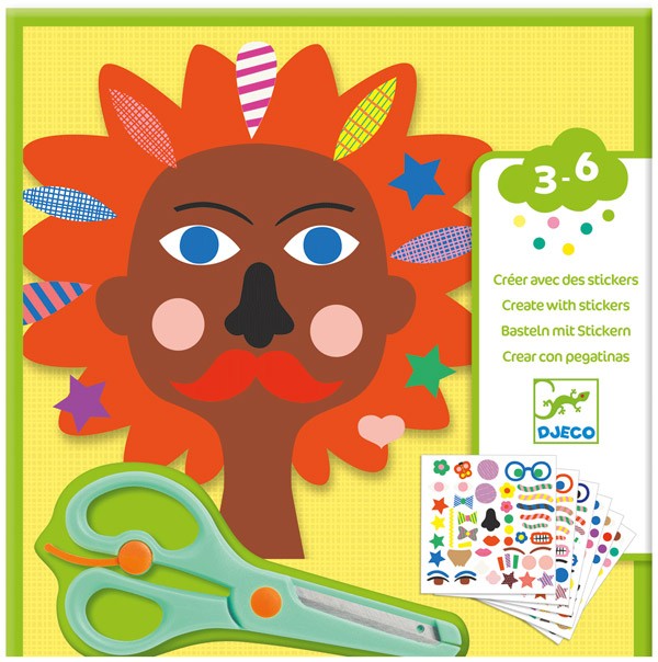Set creativ cu stickere  Djeco - Coafuri