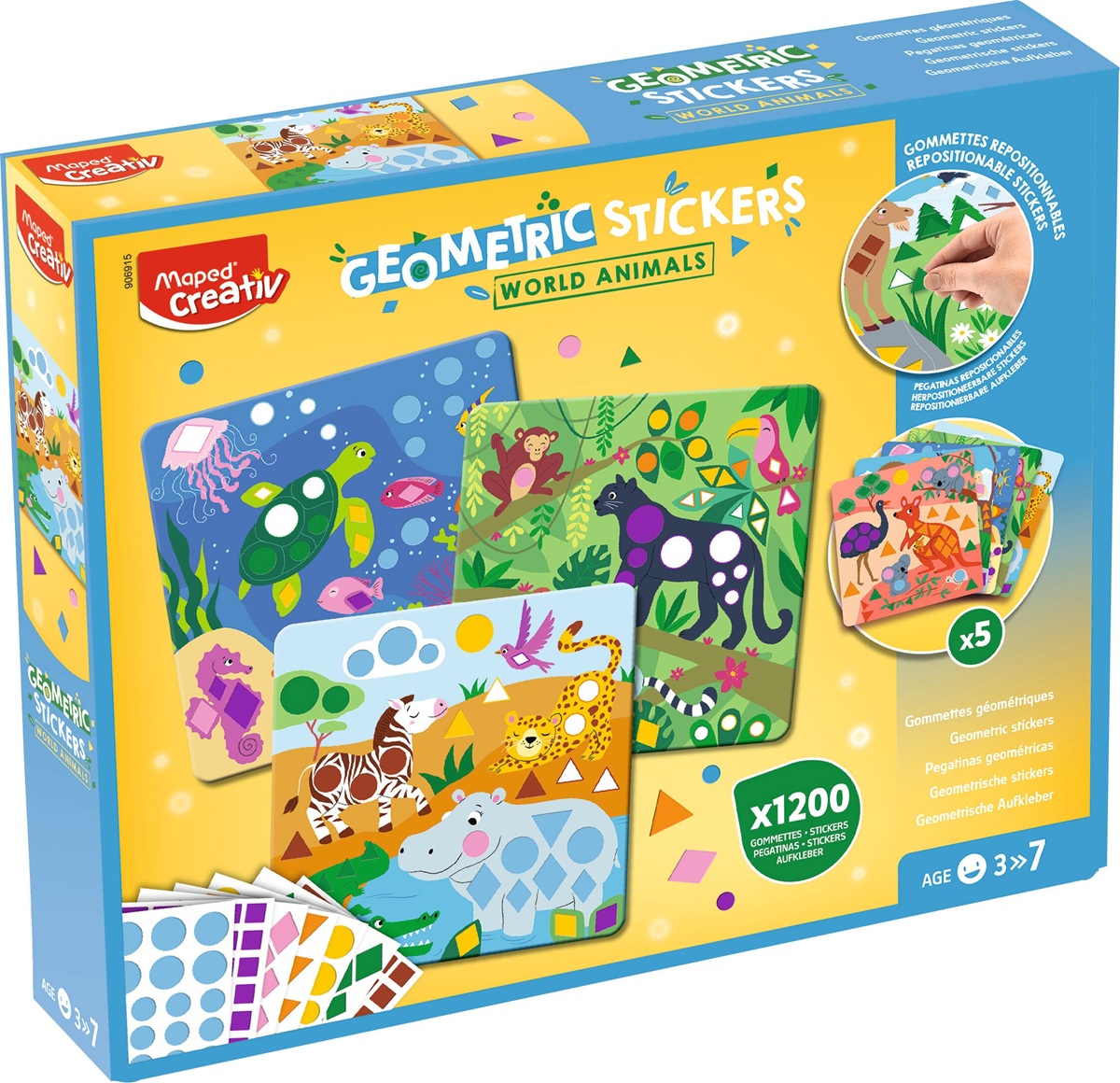Set de autocolante creative Maped Creativ - World Animals