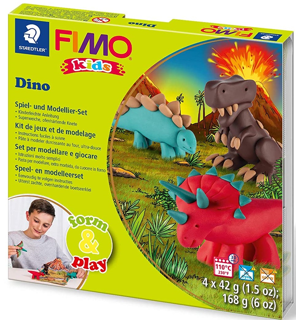 Set de lut Saedtler Fimo Kids - Dino, 4 x 42 g