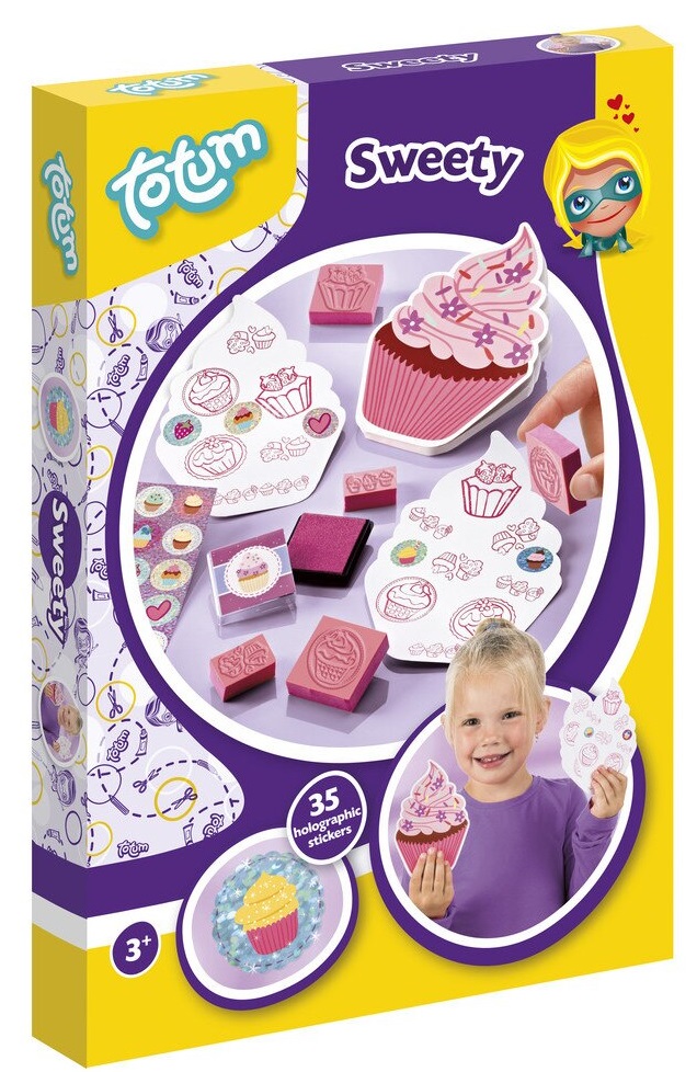 Set de creatie Totum - Decoreaza, singur,  cu stampile cu prajituri