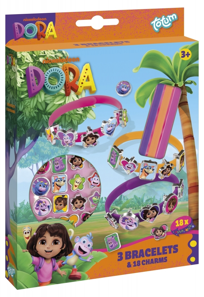 Set creativ Totum - Dora The Explorer, Creează-ți singur brățări, 3…
