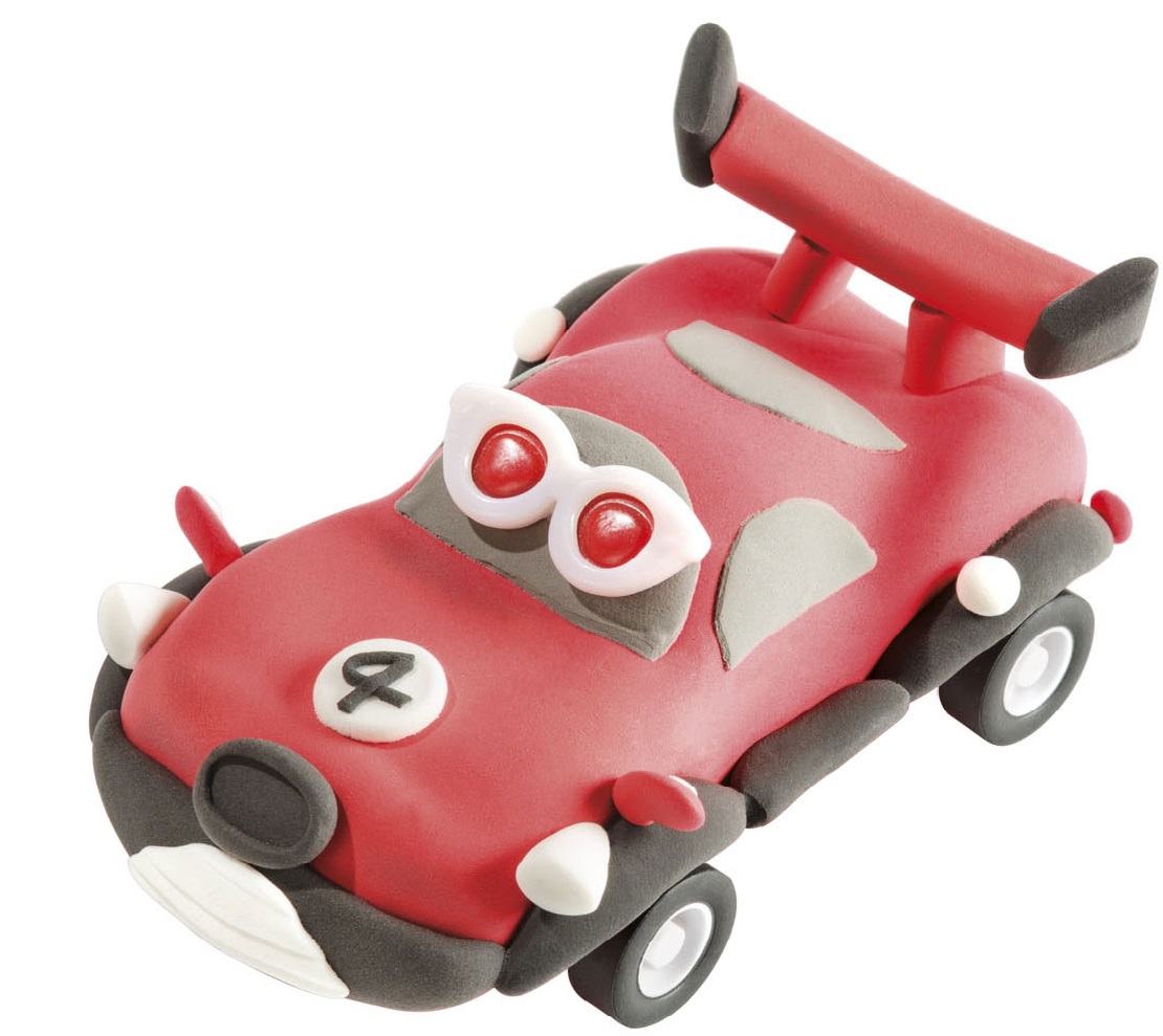 Set de creatie Totum - Fa-ti singur, automobil rosu cu modelin