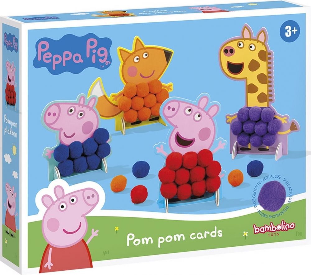 Trusă creativă Totum - Peppa Pig,  Decorați cu pompoane