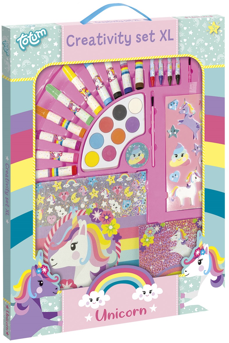 Set creativ Totum - Cu carte de colorat, unicorn