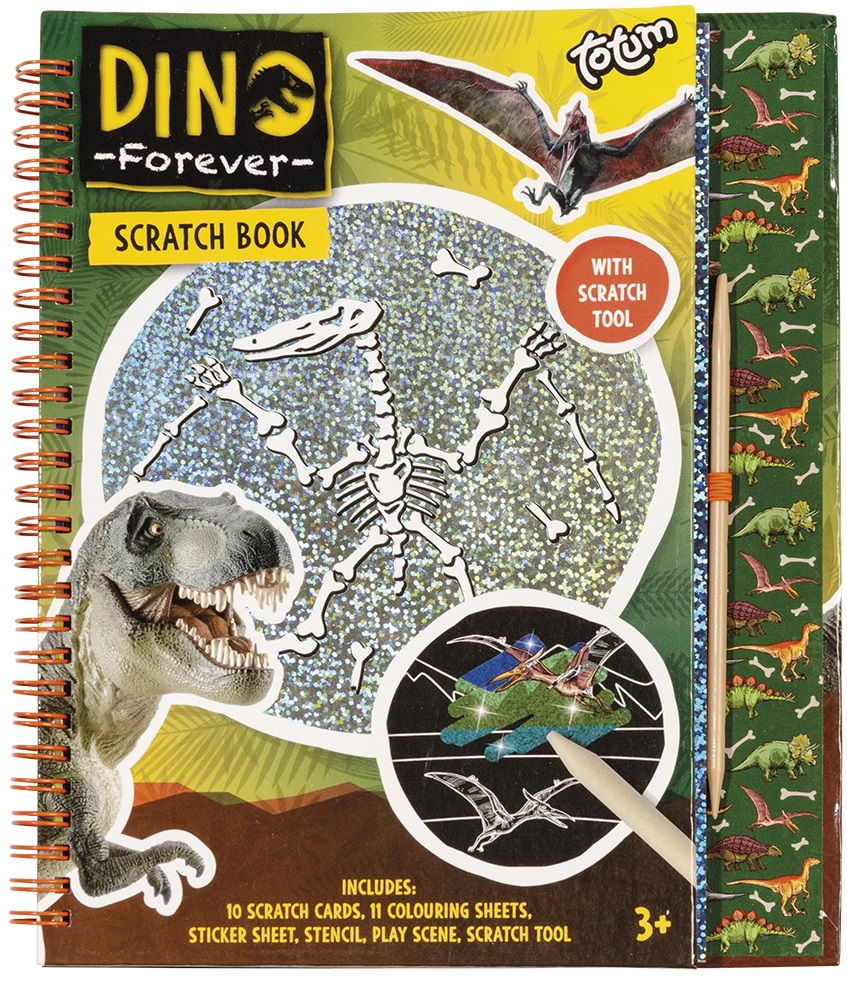 Totum Creative Kit - Scratchbook cu dinozauri