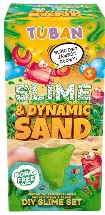 Set creativ Tuban - Creează-ți propriul slime cu nisip dinamic, verde