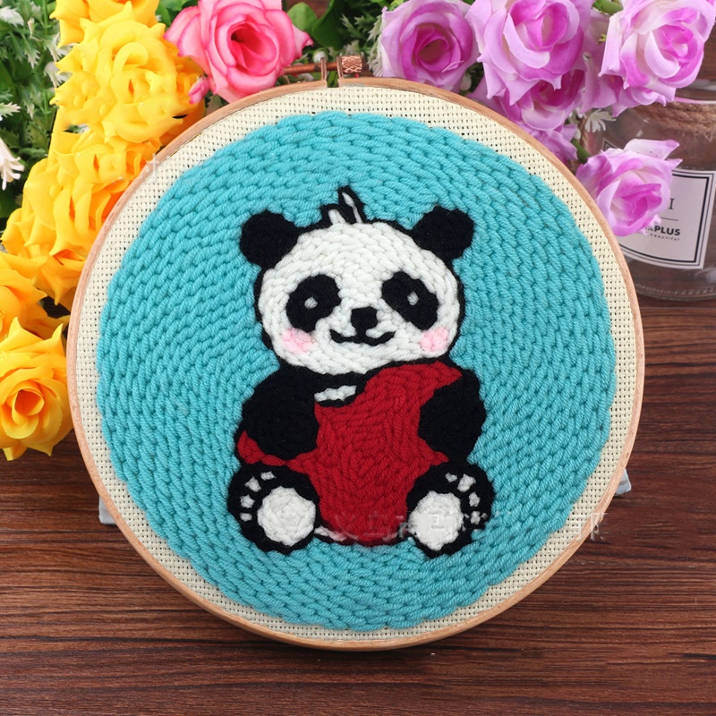 Set creativ pentru broderie Em Art - Panda, 20 x 20 cm