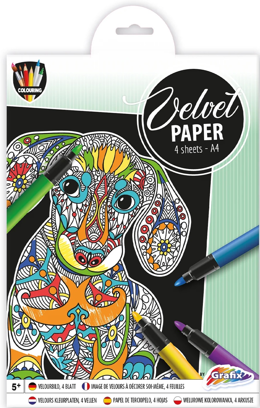 Set de colorat pe hârtie piele întoarsă Moxy - Câine
