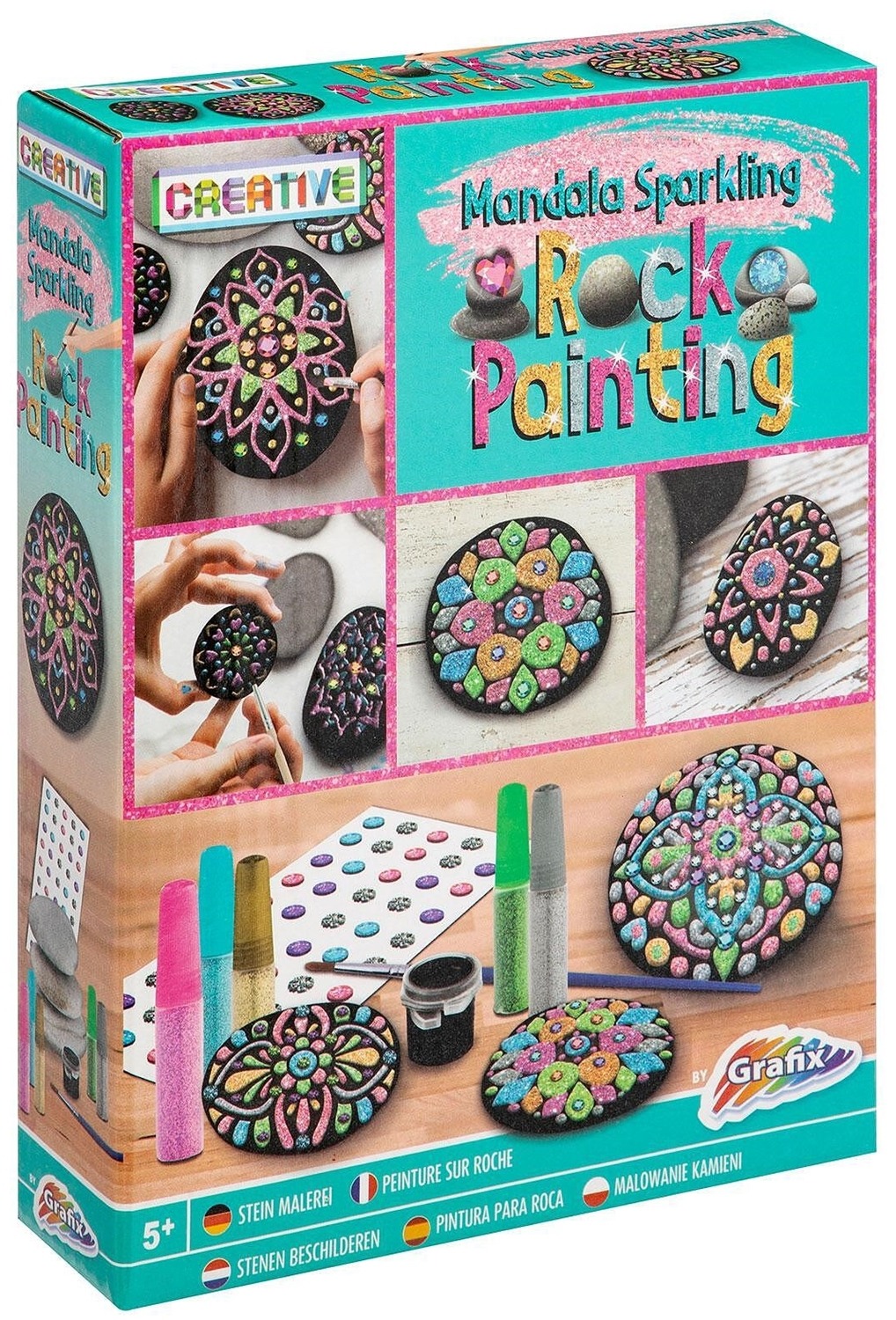 Kit creativ de pictură pe piatră Grafix Creative - Mandala