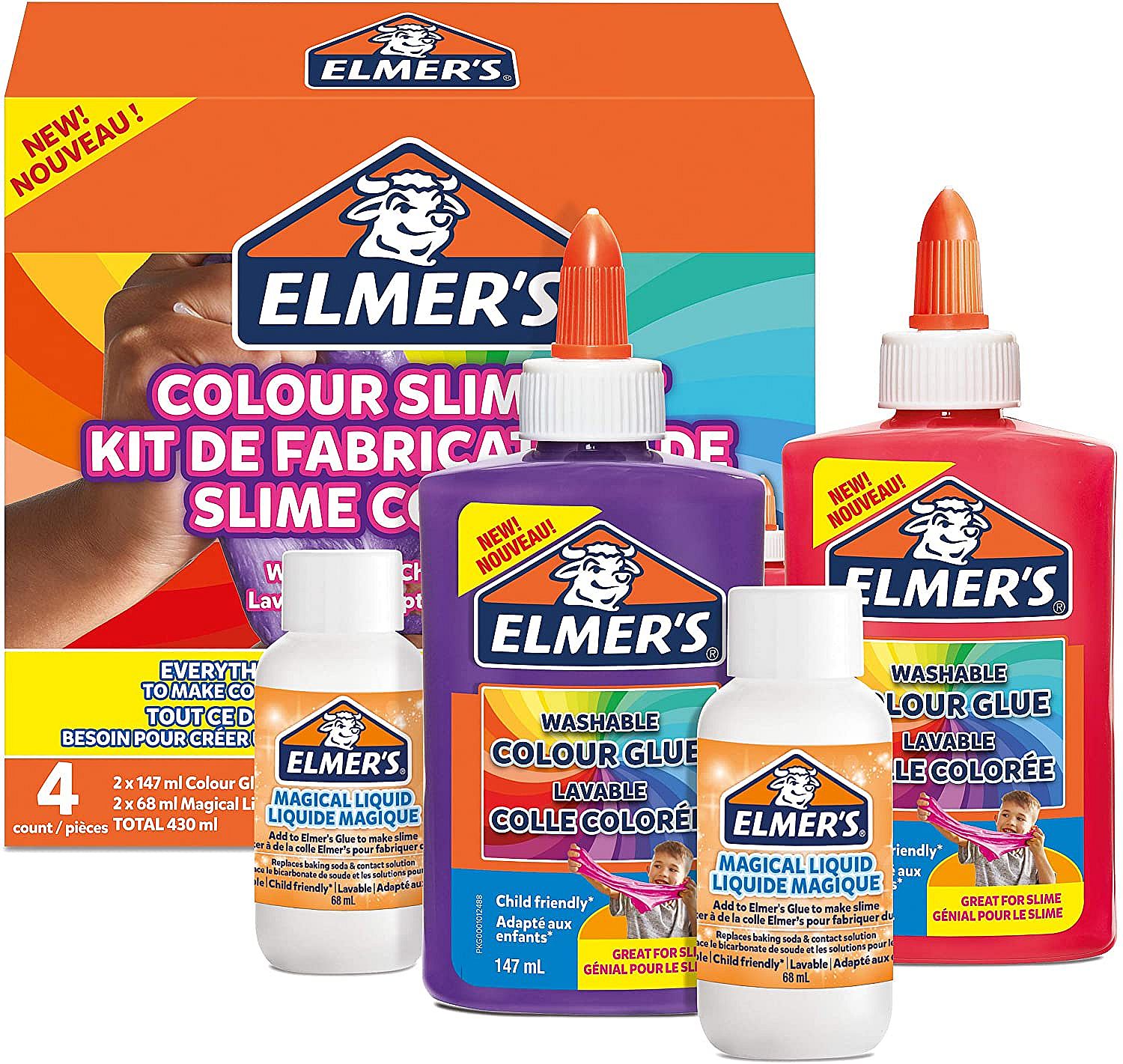 Set creative pentru slime Elmer's - Culori opace