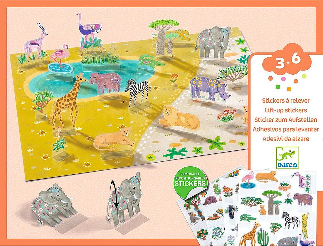 Creează cu stickere Djeco - Animale