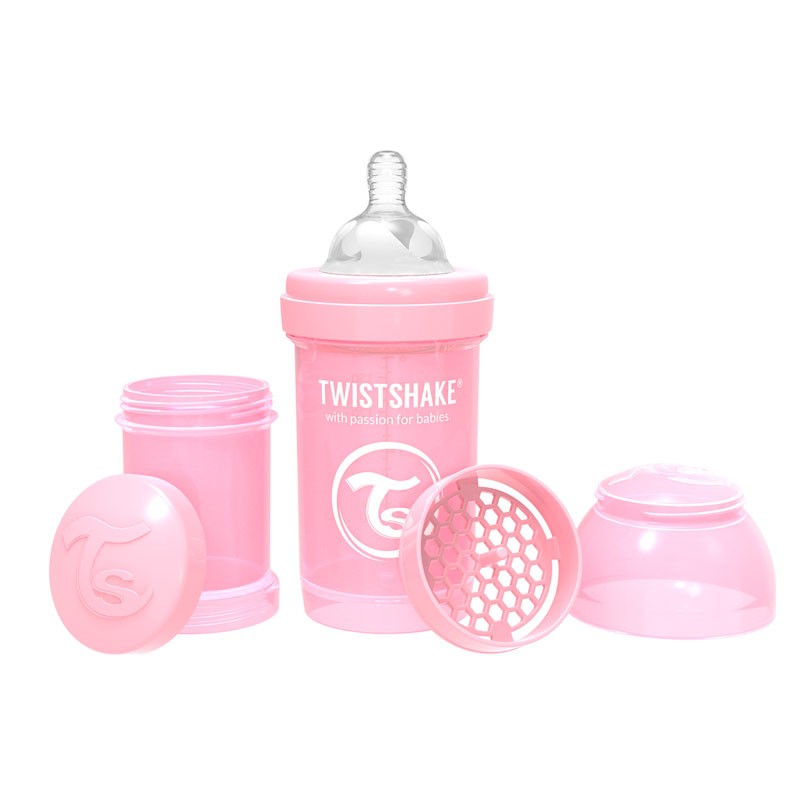 Biberon anti-colici Twistshake Anti-Colic Pastel - Roz, 260 ml