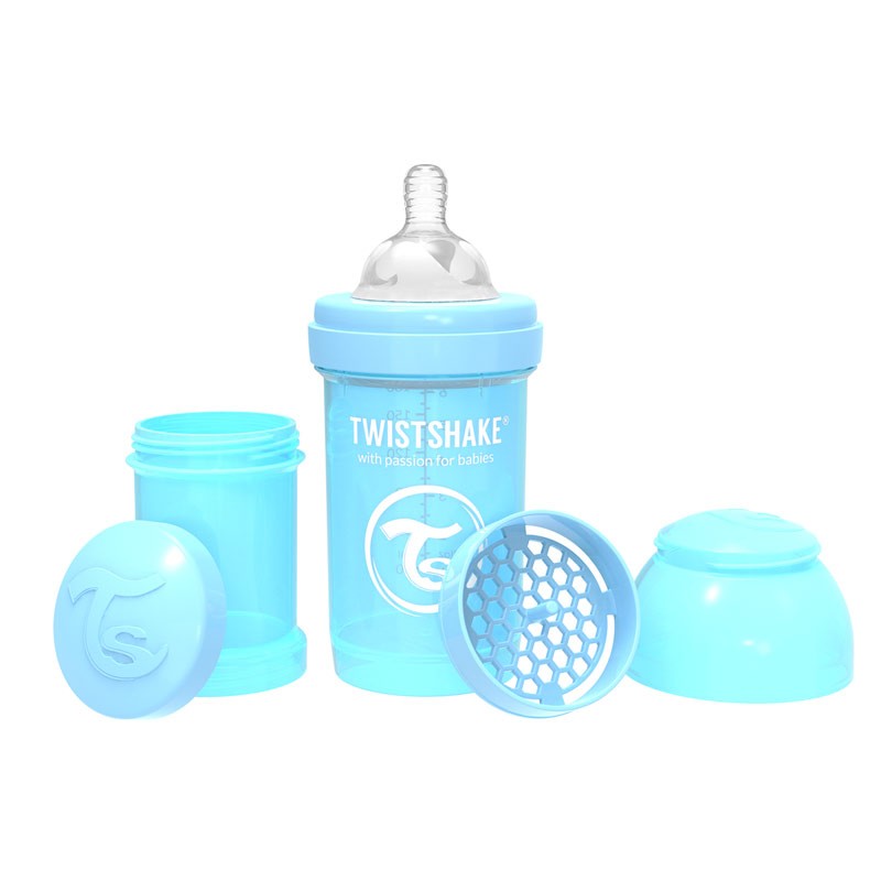 Biberon anti-colici Twistshake Anti-Colic Pastel - Albastru, 330 ml