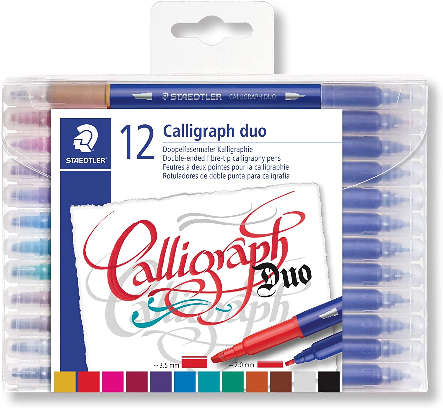 Markere caligrafice Staedtler Desaign Journey - 12 culori, cu 2 varfuri