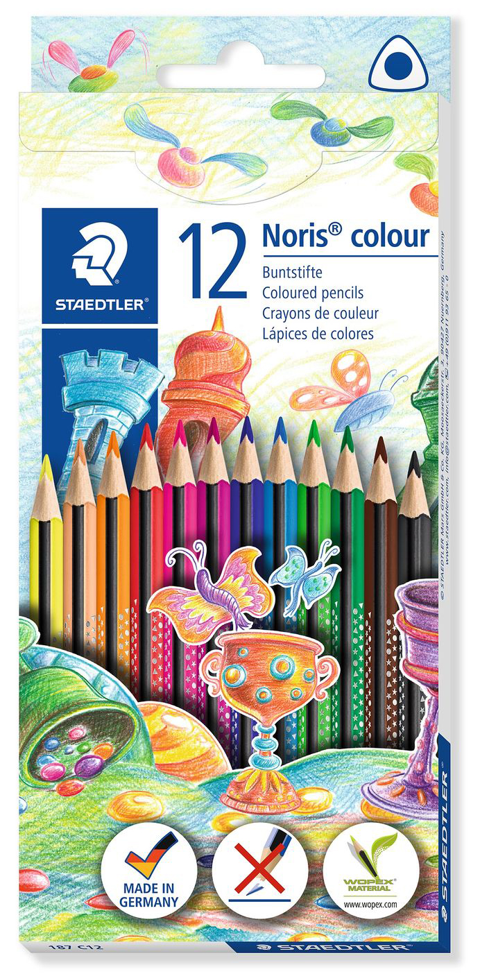 Creioane colorate triunghiulare Staedtler Noris Colour 187 - 12 culori