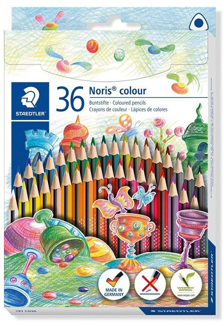 Creioane colorate triunghiulare Staedtler Noris Colour 187 - 36 de culori
