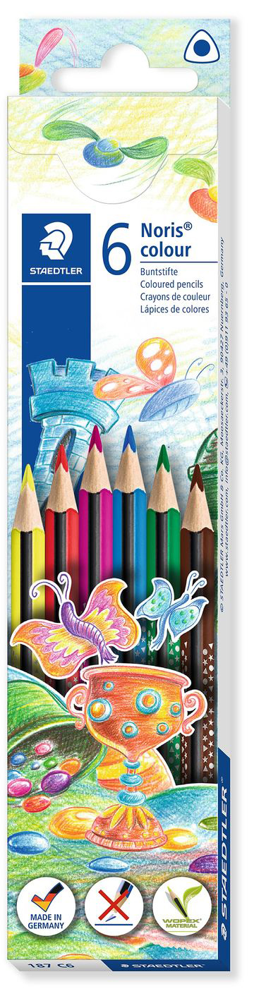 Creioane colorate triunghiulare Staedtler Noris Colour 187 - 6 culori