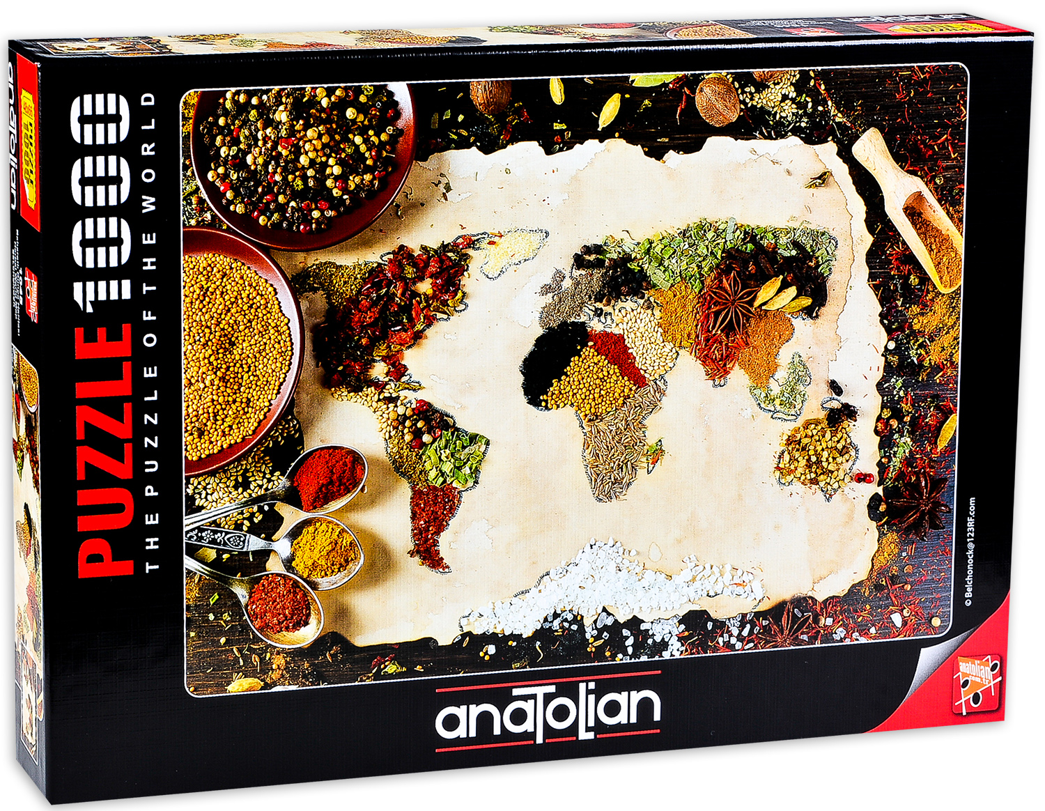 Puzzle Anatolian din 1000 de piese - Harta cu platele din lume