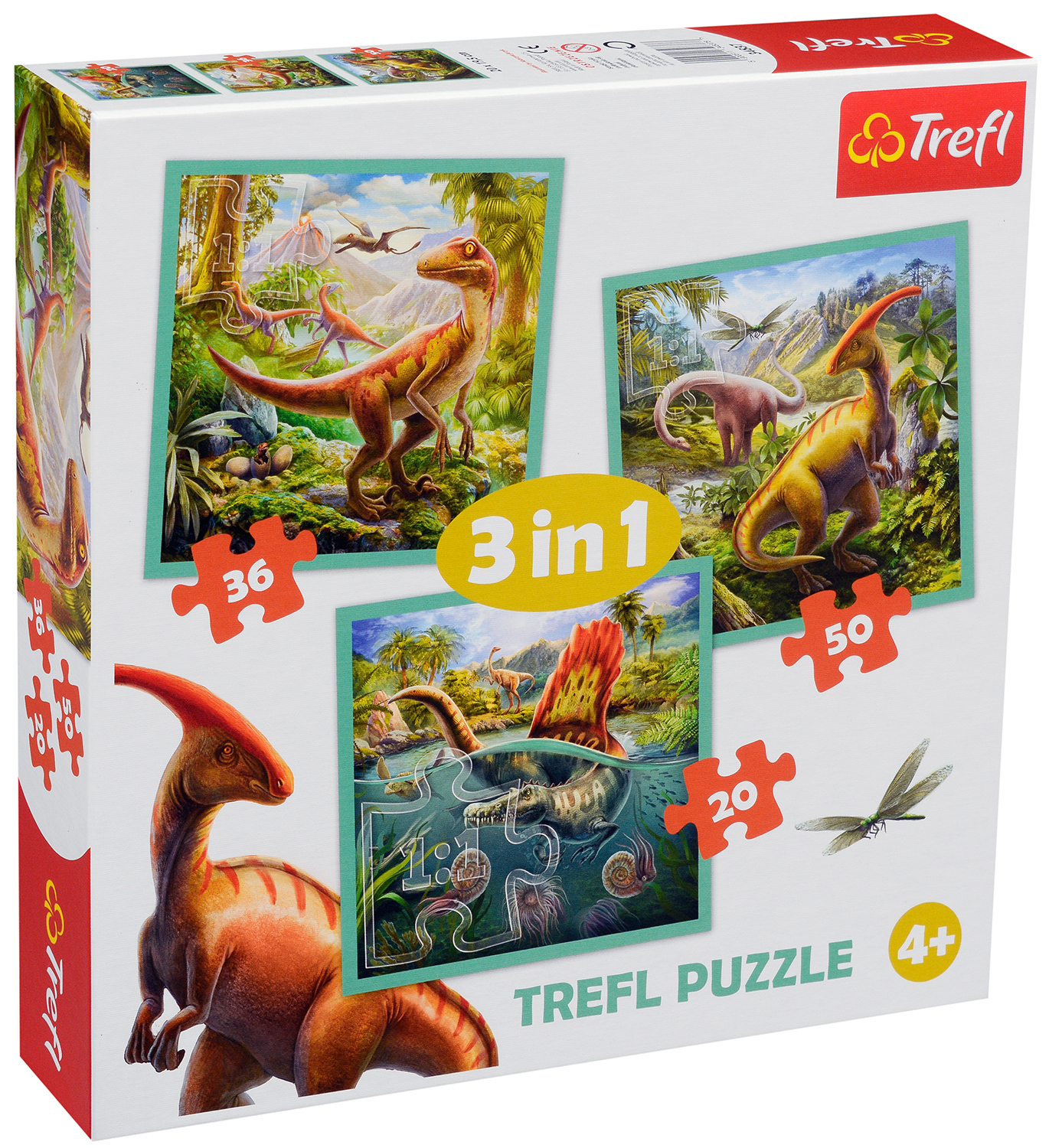 Puzzle Trefl 3 in 1 - Lumea dinozaurilor
