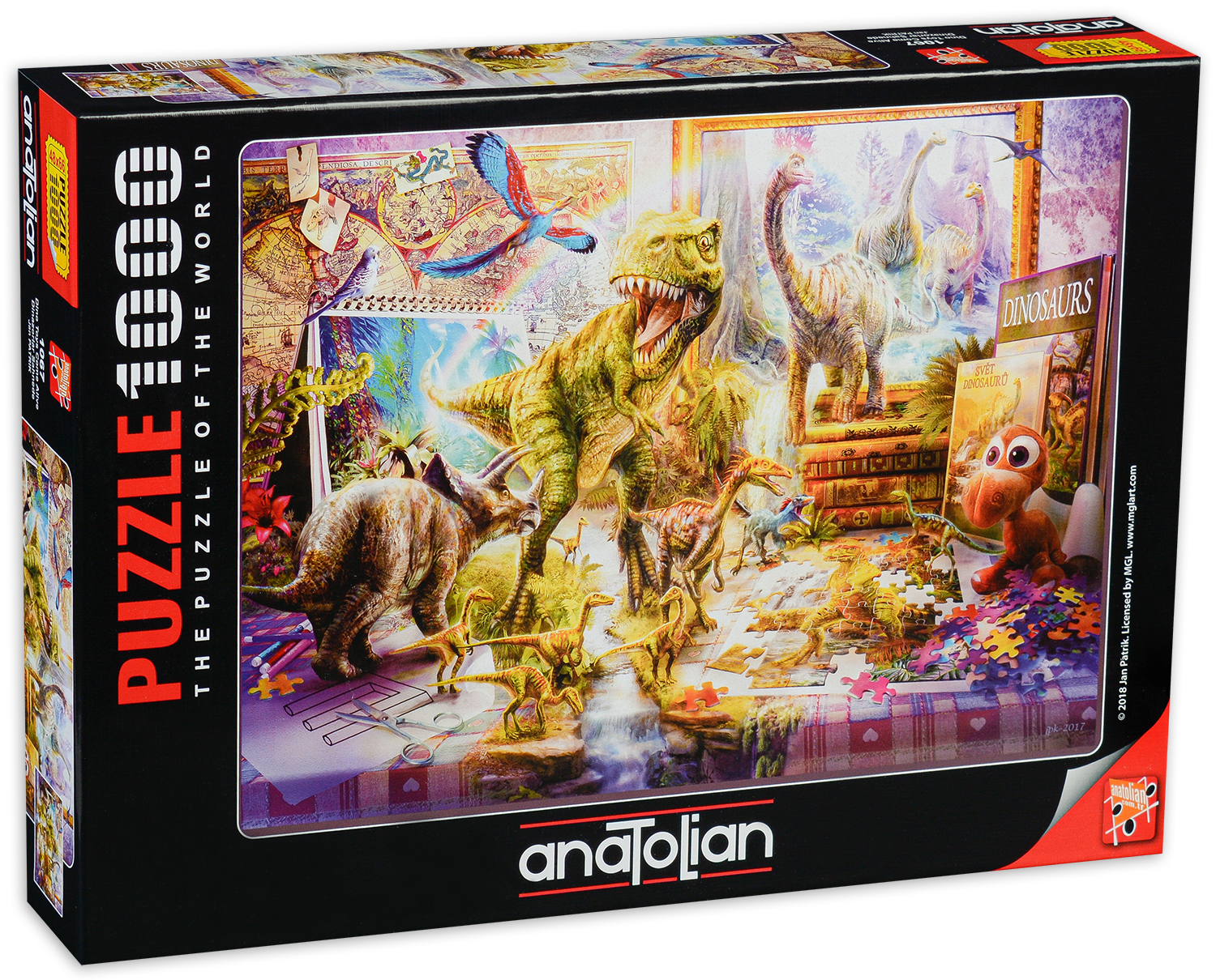 Puzzle Anatolian din 1000 de piese - Lumea dinozaurilor, Yan Patrick