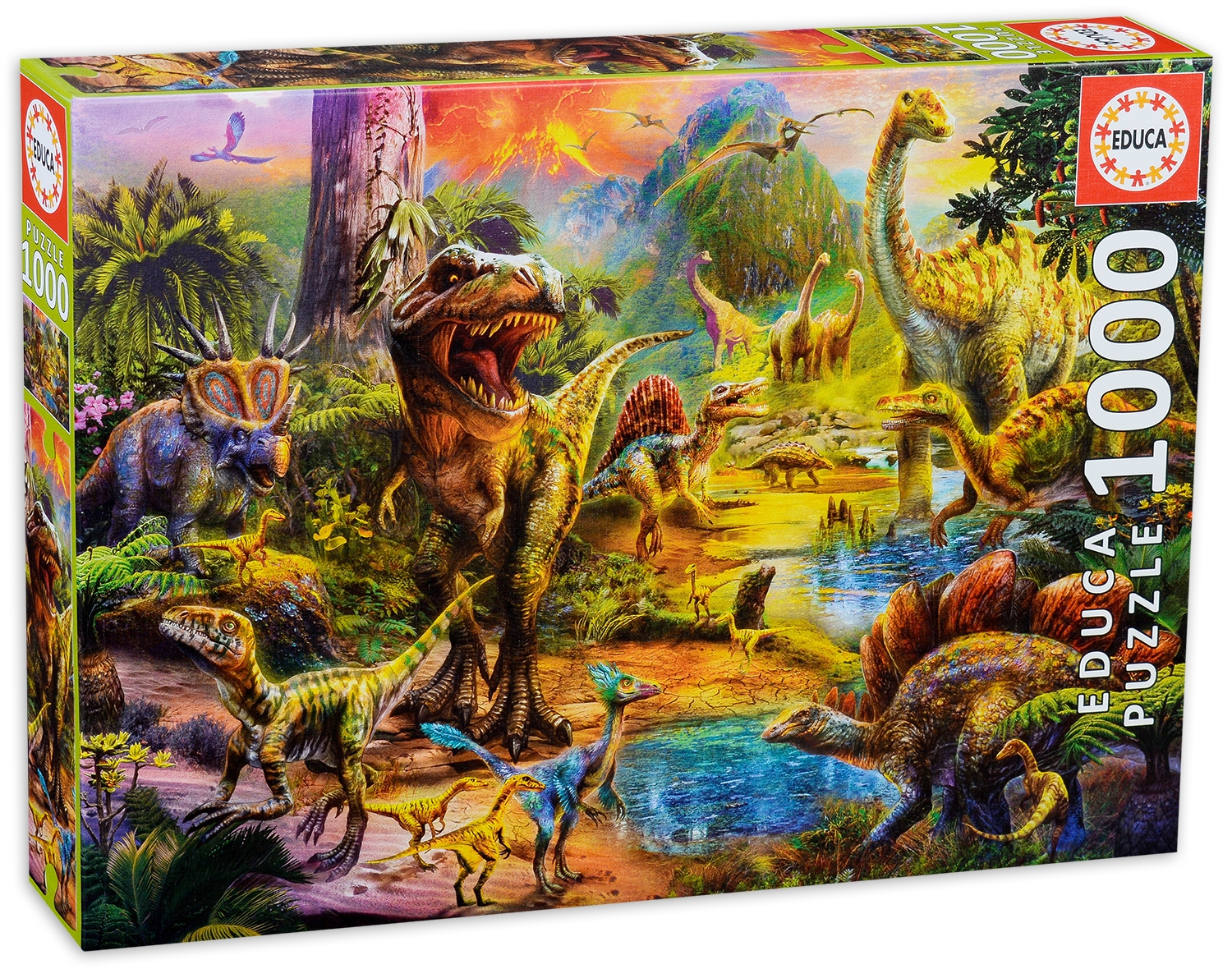 Puzzle Educa din 1000 de piese - Tara dinozaurilor