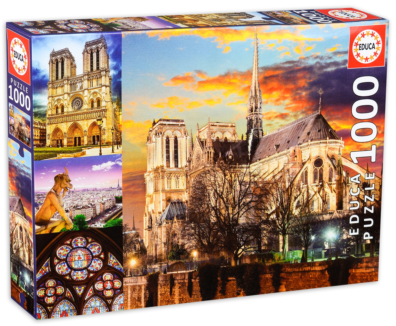 Puzzle Educa din 1000 de piese - Catedrala Notre-Dame din Paris, colaj