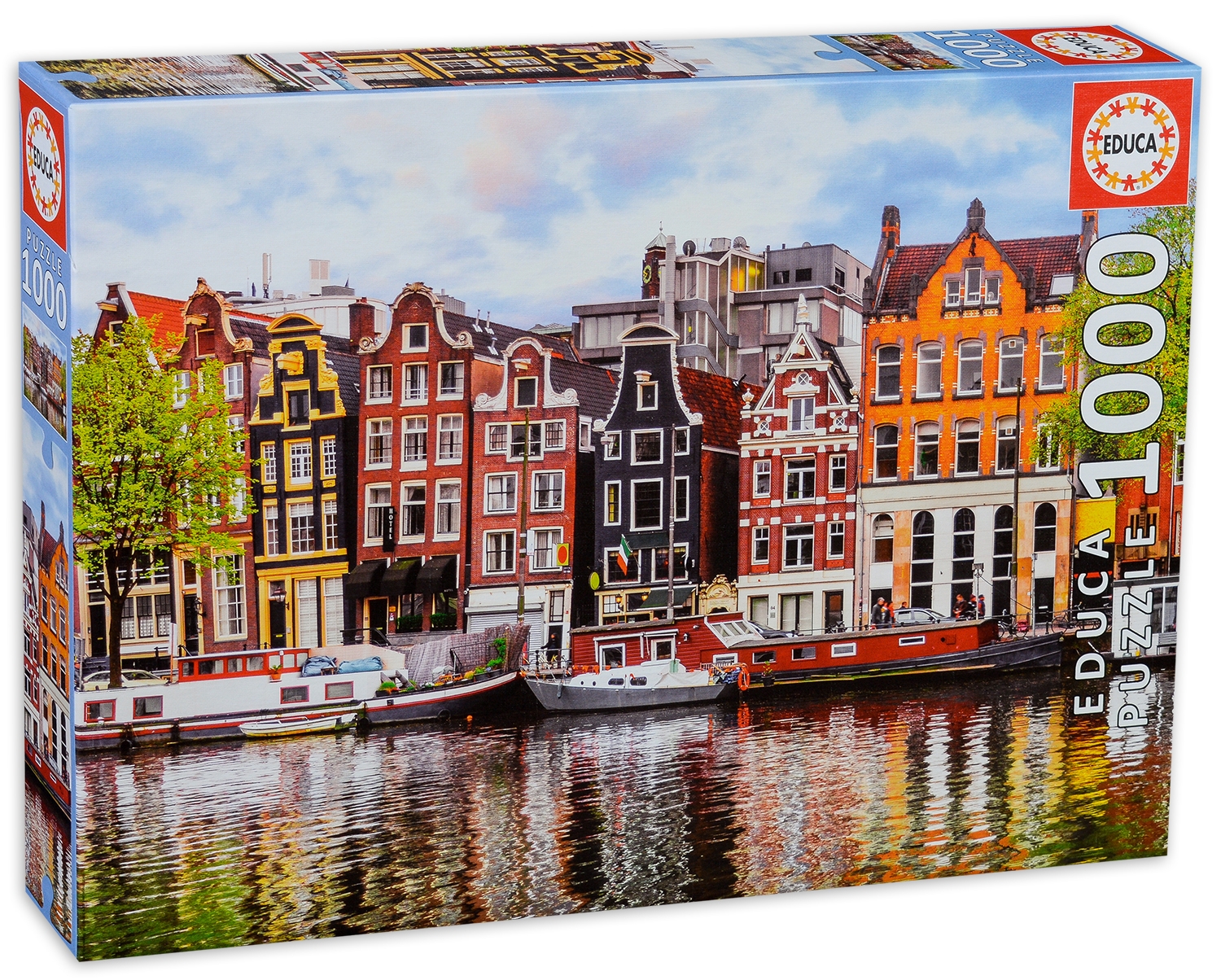 Puzzle Educa din 1000 de piese - Casele strambe din Amsterdam