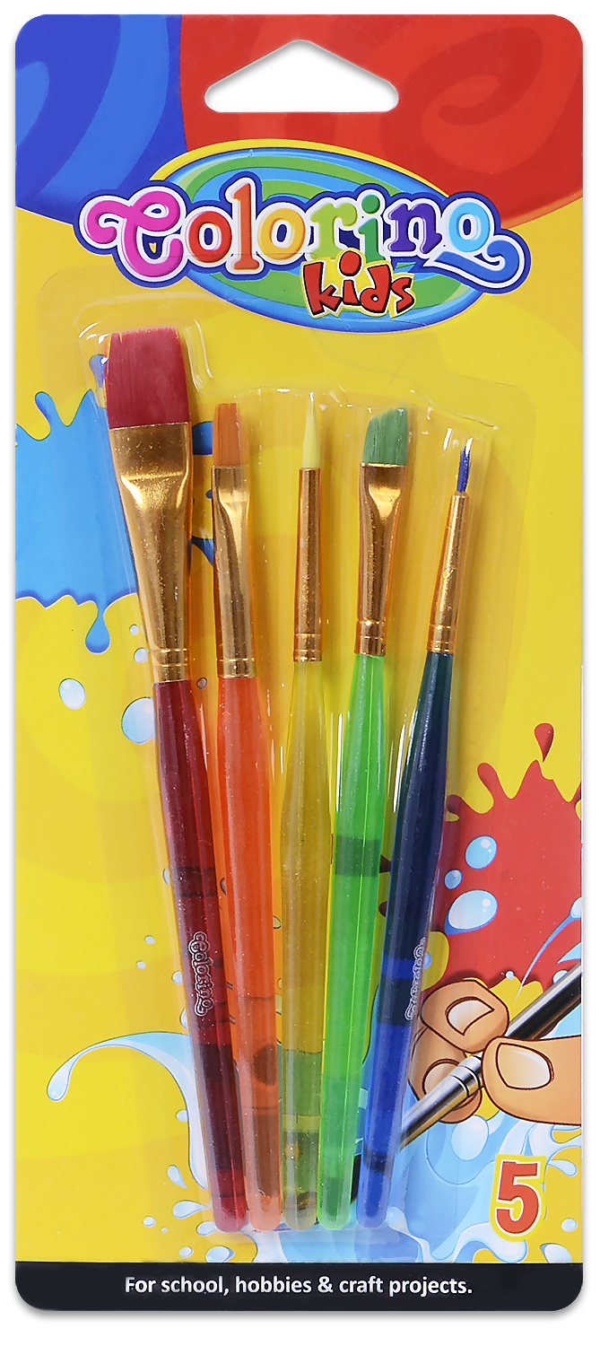 Set pensule colorate pentru pictură Colorino Kids - 5 buc