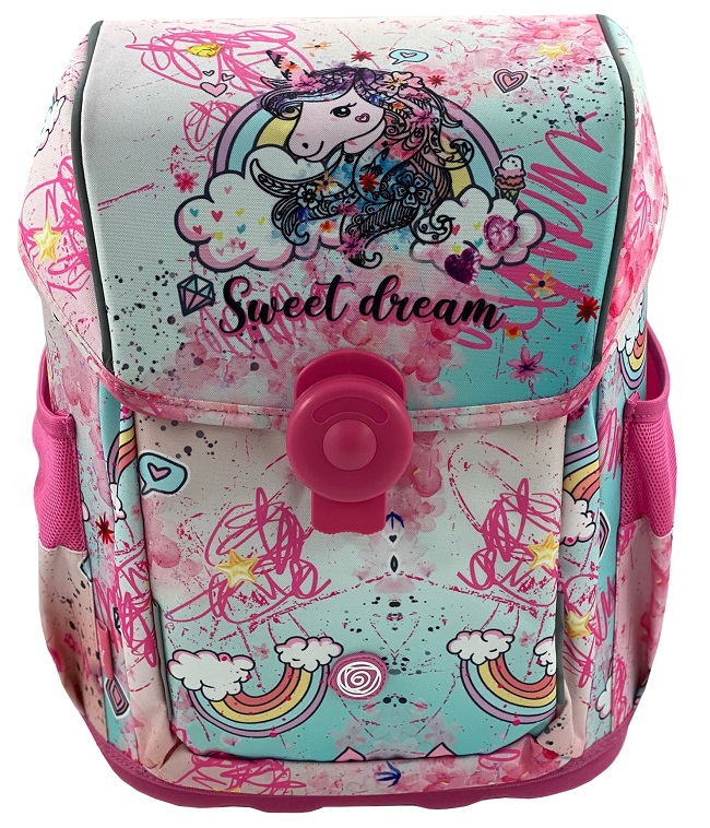 Ghiozdan școlar ergonomic Kaos - Sweet Dream, cu capac