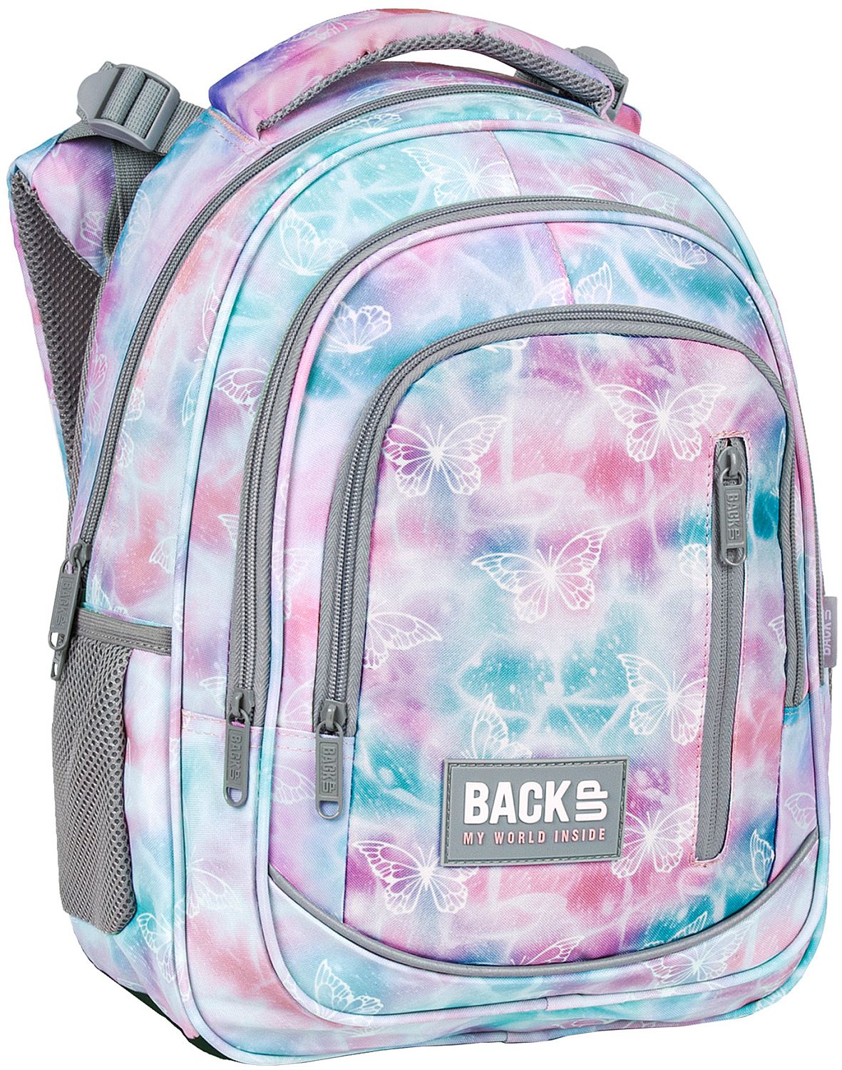 Ghiozdan școlar Back Up R - Pastel Magic, cu 3 compartimente
