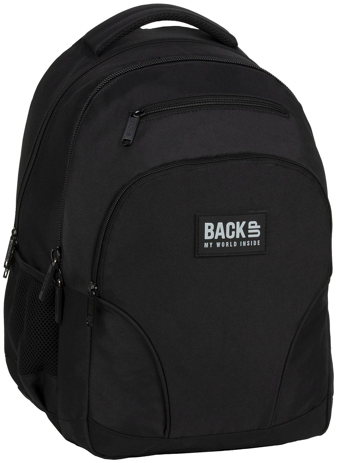 Ghiozdan școlar Back Up W - Black, cu 3 compartimente