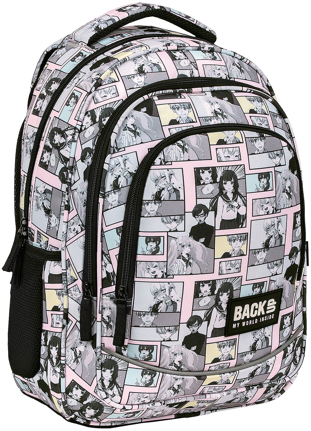 Ghiozdan școlar Back Up X - Pastel Manga, cu 3 compartimente