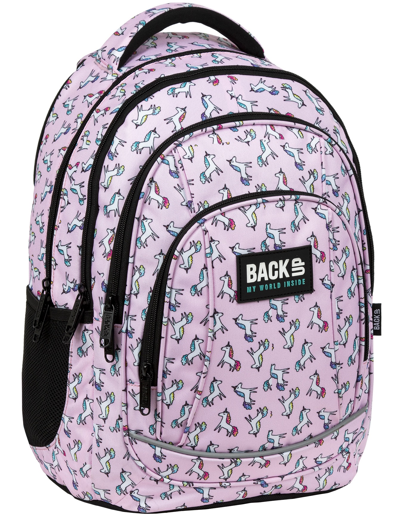 Ghiozdan scolar BackUp A 70 Pink Unicorn