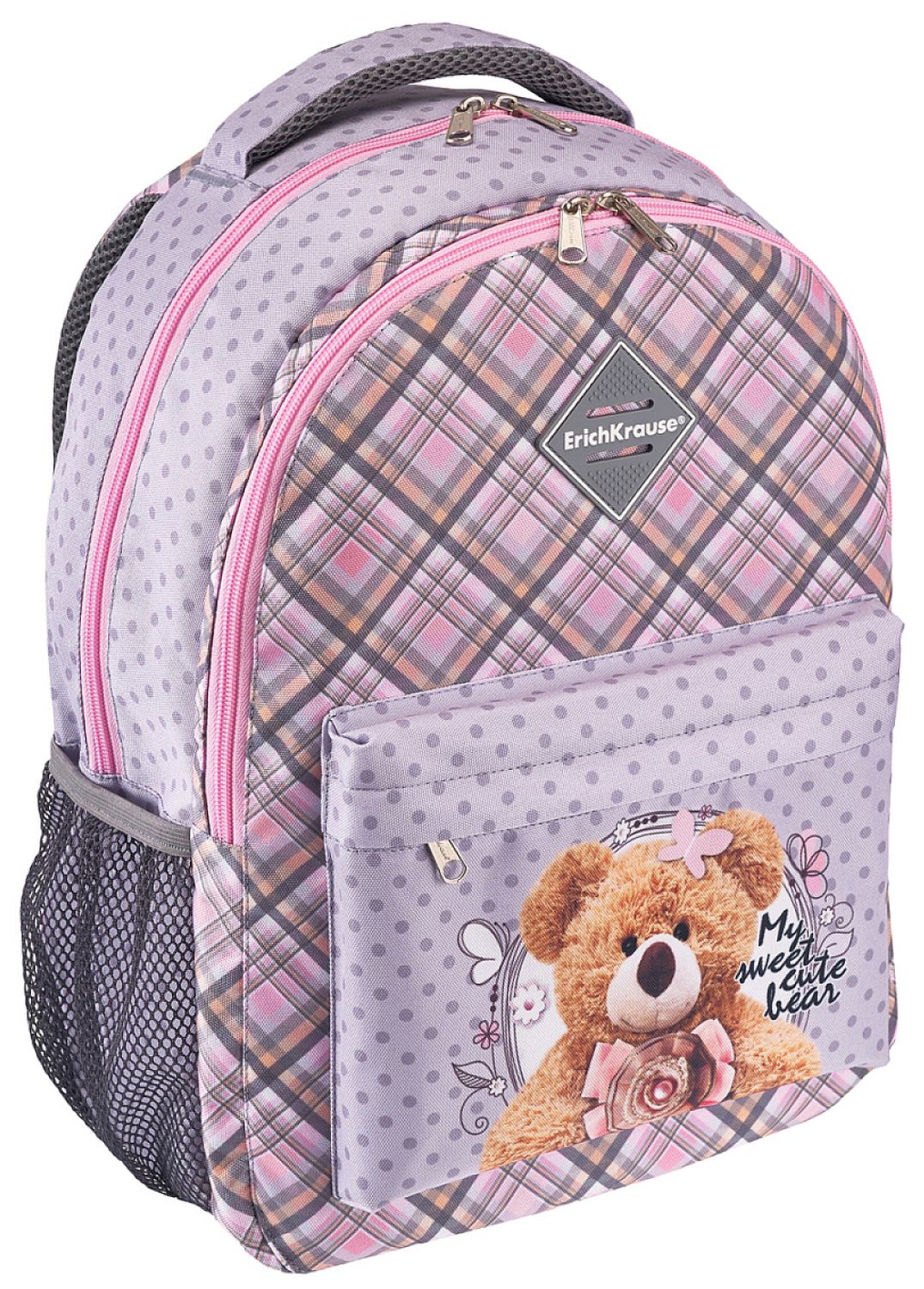 Ghiozdan Erich Krause EasyLine - Teddy Bear, 2 compartimente, 20 l