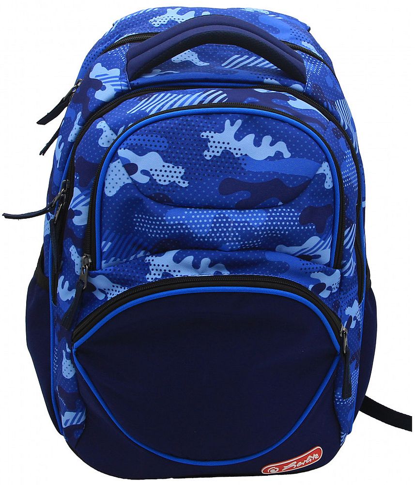 Rucsac școlar Herlitz Zipper Cube - Blue Army