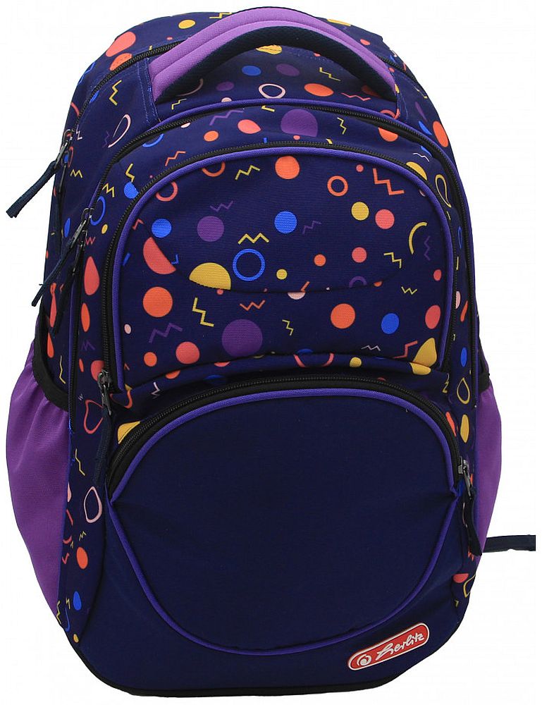 Rucsac școlar Herlitz Zipper Cube - Cosmic Shapes