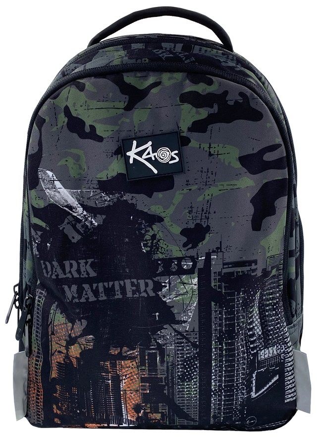 Ghiozdan școlar Kaos 2 în 1 - Dark Matter, cu 4 compartimente