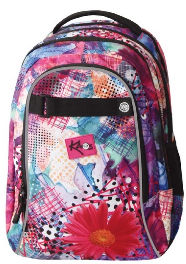 Rucsac școlar Kaos 2 în 1 - Collage, cu 4 compartimente