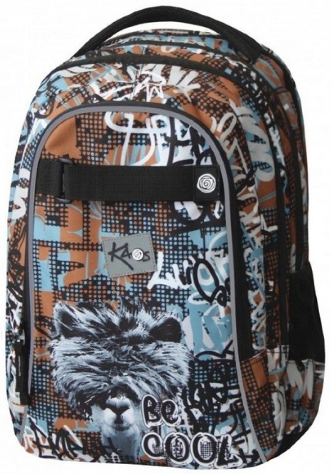Rucsac școlar Kaos 2 în 1 - La Lama, cu 4 compartimente