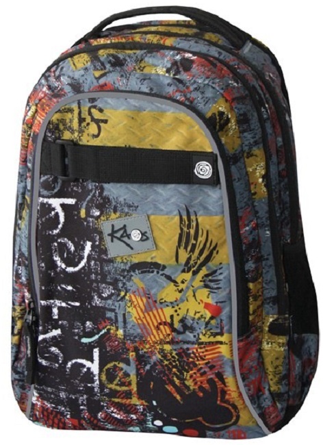 Rucsac școlar Kaos 2 în 1 - Metal, cu 4 compartimente