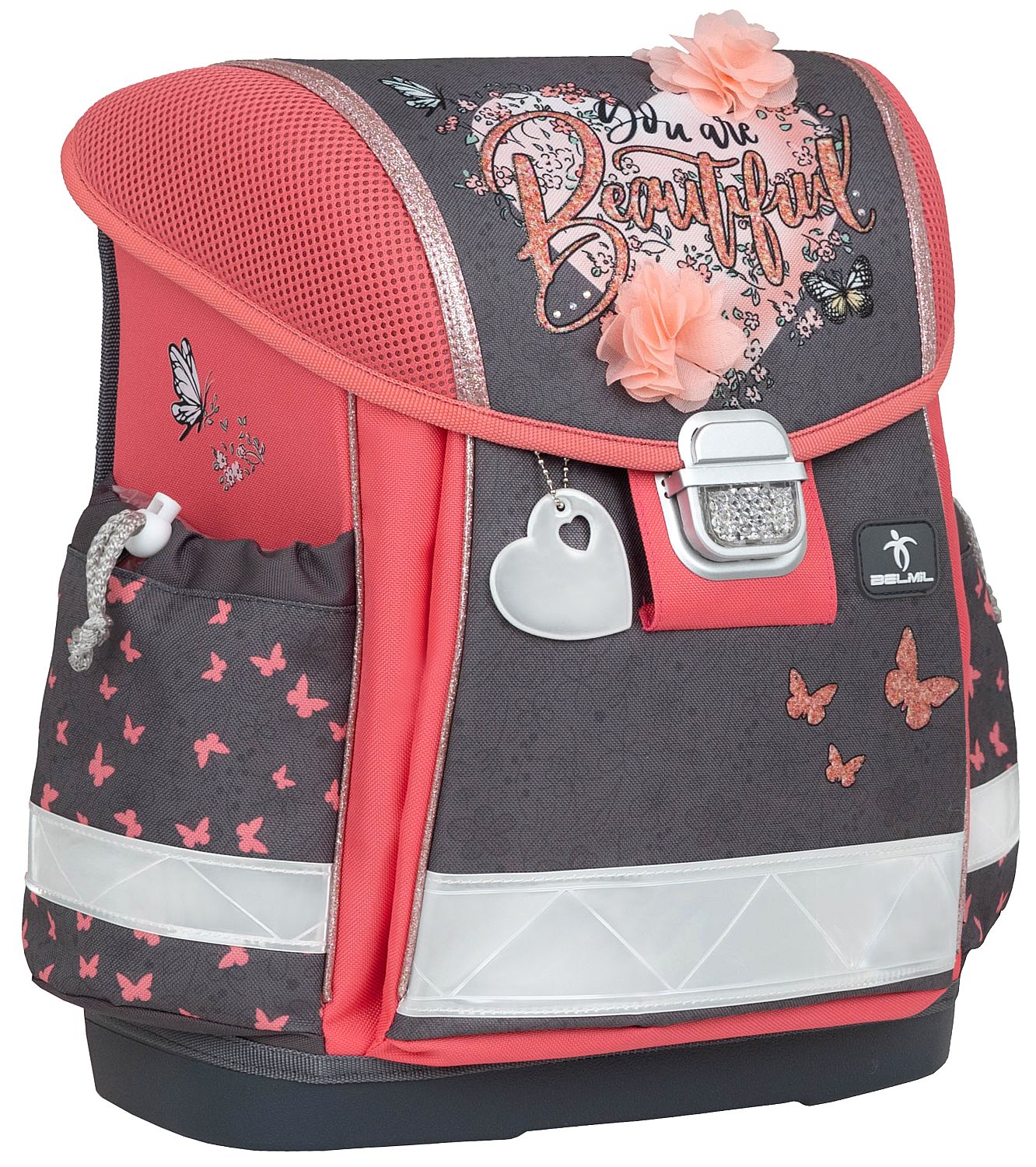 Ghiozdan-cutie școală Belmil Classic - Bloomy Blossom, 1 compartiment