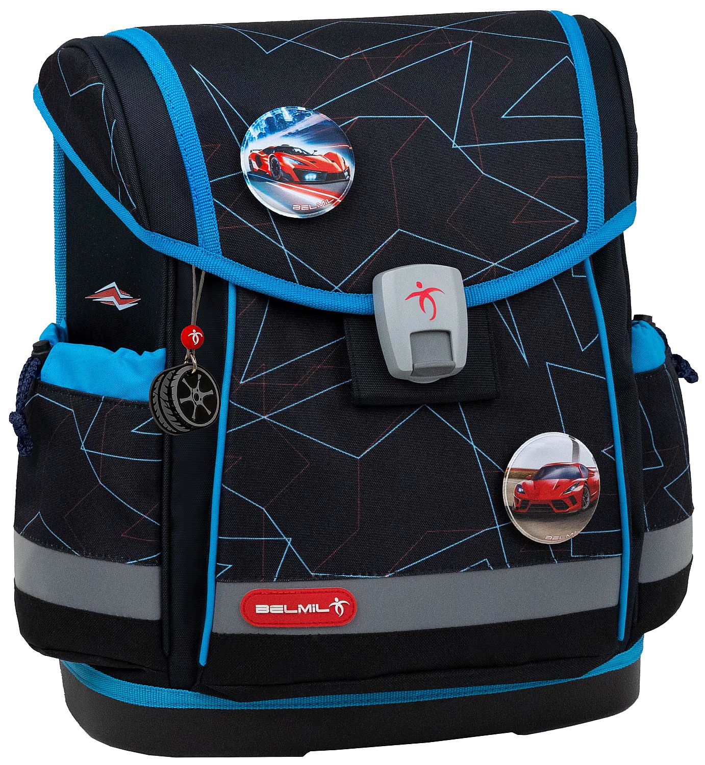 Rucsac-cutie școală Belmil Classic - Cars Blue, 1 compartiment