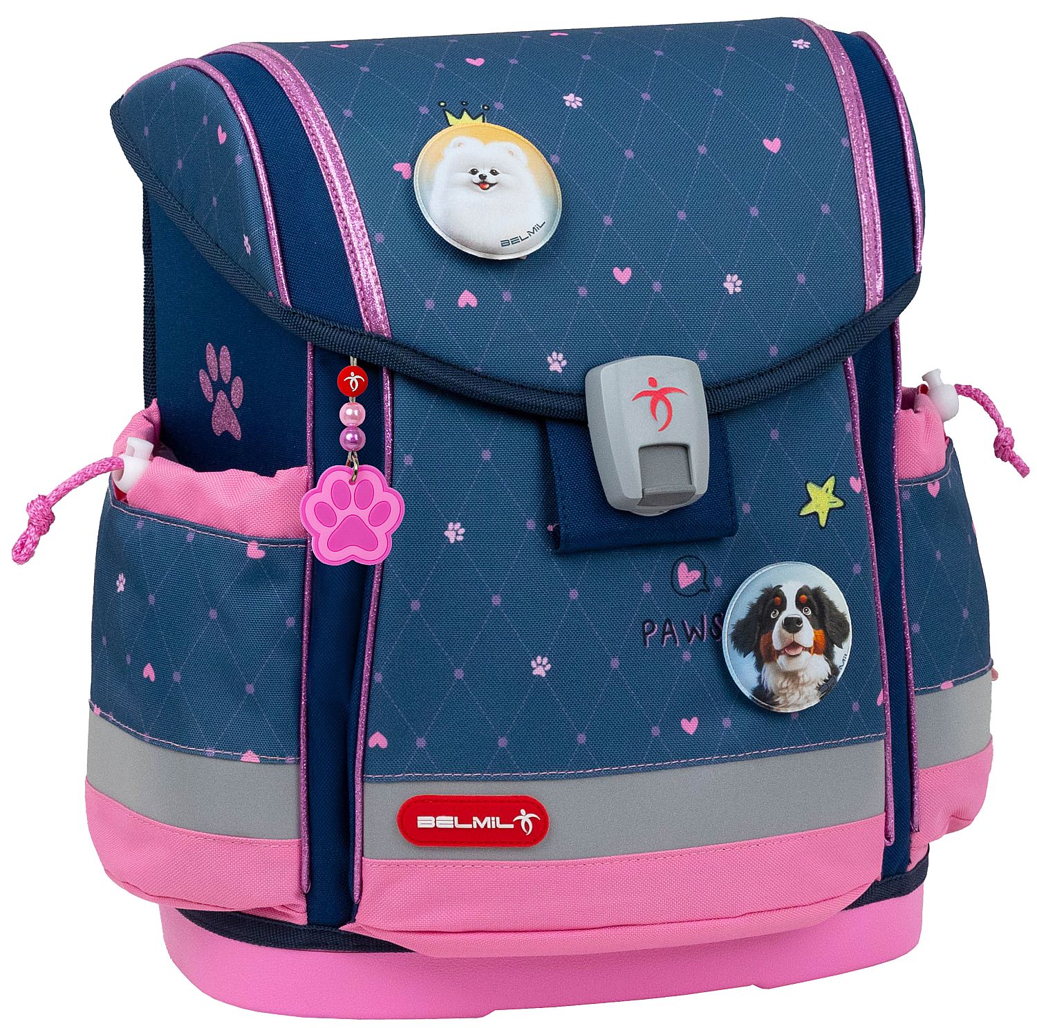 Ghiozdan-cutie școală Belmil Classic - Hearts, 1 compartiment