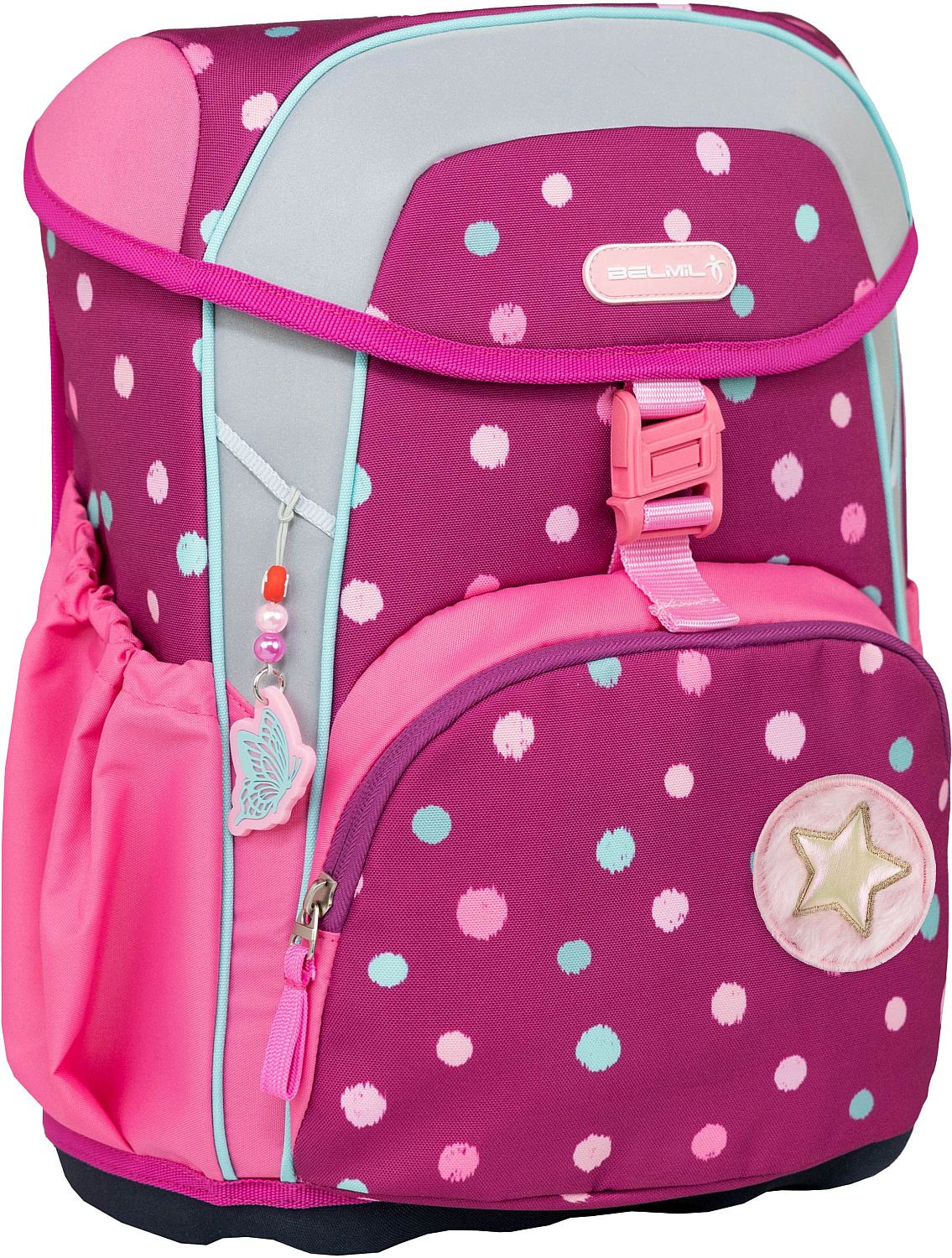 Rucsac școlar - cutie Belmil - Starry Bubbles, cu fund rigid și 1 compartiment