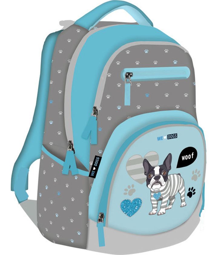 Ghiozdan școlar Lizzy Card We Love Dogs Woof - Active +